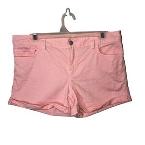 TOMMY HILFIGER Womens Mid Rise Stretch Denim Pink Casual Jean Shorts Sz 8